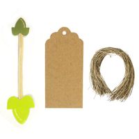 Wrapables Set of 50 Leaf Twist Ties with 20 Scalloped Gift Tags/Kraft Hang Tags and Free Cut Strings for Baked Goods, Cake Pops, Party Favors, for Sealing Goody and Treat Bags, and Cello Bags