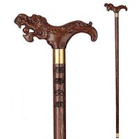 HXZXH Wood Cane with Supportive Curved Handle Exquisite Carving Walking Canes as Gifts Walking Sticks for Men and Women Hand Crutches Made of Wenge No Assembly Required Sturdy Stable Brown Dragon