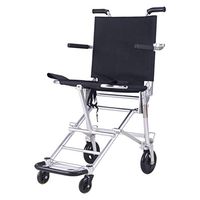 Wheelchairs Wheelchair Aluminum Alloy Wheelchair Elderly Wheelchair Easy Travel Wheelchair Small Portable Trolley Can Bear 100 kg (Color : Black, Size : 436085cm)