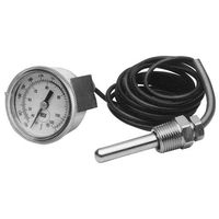 Generic 621060 Thermometer 2" Dia Temp Range 100-220F Rear U-Clamp Cap 12Ft Bulb 3/8 X 2