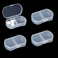 Pill Case Organizer Pocket Small Pill Holder, Daily AM & PM containers, Medicine Holder, Ideal for Medication, Vitamin, Supplement, Perfect for Travel, Ideal for Purse (4 Piece, White)