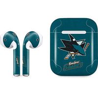 Skinit Decal Audio Skin for Apple AirPods with Wireless Charging Case - Officially Licensed NHL San Jose Sharks Distressed Design