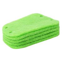 TraveT 5pcs Scouring Pads Heavy Duty Household Cleaning Scrubber with Non-Scratch Reusable Scour Pads,Green