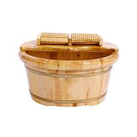 Foot Soaker Tub,Wooden Foot Soak Tub Wooden Foot Basin,Solid Wood Foot Tub, Pedicure Bowl Spa Massage Pedicure Barrels Household Foot Bath Barrel