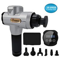 Personal Percussion Massage Gun,Percussion Massager Adjustable Handheld for Athletes Pain Relief and Muscle Recovery with 6 Massage Heads,Muscle Massager Sliver Black