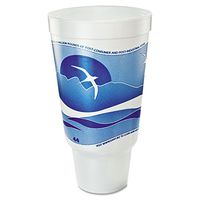 DCC44AJ32H - Horizon Flush Fill Foam Cup, Hot/Cold, 44 Oz, Ocean Blue/White, 15/Bag