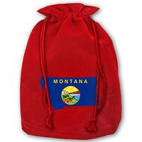 Leisue Montana State Flag Map Bags Drawstring Santa Sack Decorations