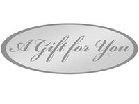 Pack Of 250, A Gift For You Silver On Silver Foil Seals 2-1/2 x 15/16" Made In USA for gift baskets & wrapped gifts & Christmas