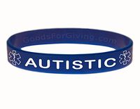 Autistic ID Bracelet Wristband - Blue - 6 Inches