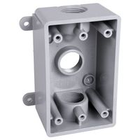 Hubbell-Bell PSB37550GY Single-Gang Weatherproof 1/2-Inch or 3/4-Inch Outlets, Gray Finish