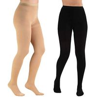 2 Pairs Compression Pantyhose 20-30 mmHg Opaque Closed Toe Therapeutic Firm Support Help Relieve Swelling Varicose Veins Edema for Women - XXL