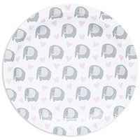 Elephant Party Plates for Baby Shower (7 in, 80 Pack)