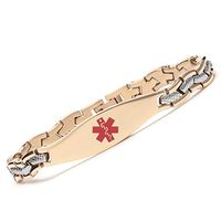 Tarring Free Engraving Gold Mermaid Medical id Bracelets for Girl-Stainless Steel-(6.5)