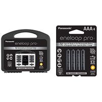 Panasonic eneloop pro High Capacity Power Pack, 8AA, 2AAA, with"Advanced" Individual Battery Charger and Plastic Storage Case & eneloop pro AAA High Capacity Ni-MH Pre-Charged Rechargeable Batteries