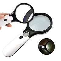 RAYWAY Magnifying Glass [3X 45X w/ 3 LED Lights] Handheld Magnifier for Reading Maps - Best for Jeweler Watch Repair