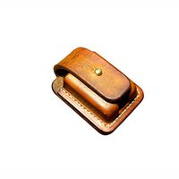 Hand Made Leather Lighter Protective Sleeve case Genuine Full Grain Cowhide Handcrafted Pouches Holder (Brown)