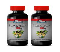 Performance Booster for Men - Black MACA 1000 MG Dietary Supplement - maca Root Extract Capsules - 2 Bottles 180 Vegetable Capsules