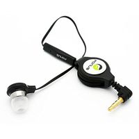 Retractable Headset Mono Handsfree Earphone Mic Single Earbud Headphone in-Ear Wired [3.5mm] [Black] Compatible with LG V40 ThinQ