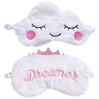 ACTLATI Cute Sleep Eye Mask Cartoon Breathable Blindfold with Elastic Strap Soft Eye Cover for Night Sleeping, Travel, Nap (Clouds+Queen Eye mask)