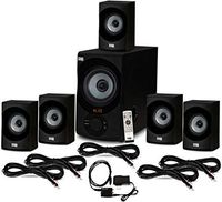 Acoustic Audio AA5172 Home 5.1 Bluetooth Speaker System with Optical Input and 5 Extension Cables