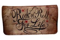 Tobacco Case Pouch Synthetic Leather Smoke for Rolling Cigars Rock N Roll for Life