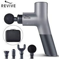 Quiet Muscle Massage Gun, Revive Professional Handheld Vibration Massager Device with 5 Adjustable Speed, 4 Attachments, Cordless Electric Percussion Full Body Muscle Massage Equipment & Portable Bag