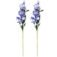 uxcell Foam Living Room Camellia Shaped Table Desk DIY Decor Artificial Flower 2 Pcs Purple