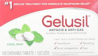 Gelusil Antacid/Anti-Gas Tablets Cool Mint, 100 Tablets