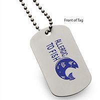 Allergic to Fish Medical Alert ID Dog Tag