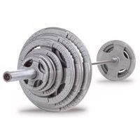 Body-Solid Cast Grip Olympic Set with Chrome Bar (OST500S)