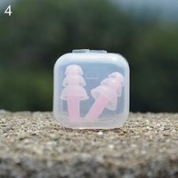 2 Pcs Silicone Ear Plugs Comfortable Anti Noise Snore Study Sleep Earplugs for Sleeping, Snoring, Studying, Loud Events, Traveling and Concerts Noise Reduction Insulation Protection - Pink