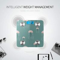 Bluetooth Weight Scale Cartoon Underwater Creature Jellyfish Digital Scales Body Fat Composition Monitor Analyzer with Smartphone App for Body Management-396 Lbs