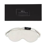 Violette8 100% Pure Mulberry Silk Eye Mask for Sleeping in White, Eye Cover for Night or Nap, Blindfold Lined in Black Silk for Women