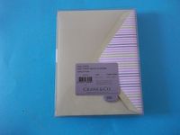 Cranes CC9757 Daisy Stripe Design on Wasabi 100% Cotton 10 Cards 10 Lined Envelopes 5 3/4" x 7 11/16" Limit 1 Per Customer