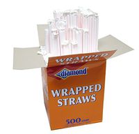Diamond Individually Wrapped Drinking Straws, 500 count