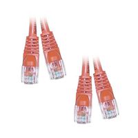 2 Pack Cat5e Ethernet Crossover Cable, Snagless/Molded Boot 7 Feet Orange, CNE491832