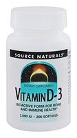 Source Naturals Vitamin D-3 2000 iu Supports Bone & Immune Health - 200 Softgels