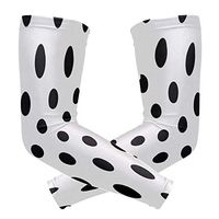 ZZKKO Black and White Polka Dot Cooling Arm Sleeves Cover Uv Sun Protection for Men Women Running Golf Cycling Arm Warmer Sleeves 1 Pair