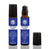 Pack of 2 Pre-Diluted Organic Hemp Oil Extract Natural Therapeutic Aroma Essential Oil Blend (Roll On, GoAway Sinus) (Roll On, GoAway Stress)