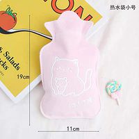Water Injection hot Water Bottle Cute Portable Warm Water Bag Student Warm Stomach Plush hot Water Bottle Female-Ginger Yellow