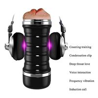 Mbbcdd 3D Male Self Pleasure Toy Enlarge Massager Pump Men's Thrust and Rotation Voice Interactive Function Tshirt