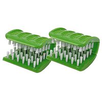 Scrub Brush (2 Pack), Double Sided Kitchen Scrubbing Brush, Easy Grip Dish Brush Folds Around Pans, Pots, Forks & Knives for Faster Cleaning Action, Dishwasher Safe