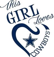 This Girl Loves Dallas Cowboy Stickers (4 Size) Dallas Cowboy Decal Vinyl for car bamper, Truck, Laptop, tumblers, Team Colors (9 Inch)