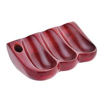 Quantum Abacus Decorative Pipe Stand/Rack/Holder/Display Made of Wood, for 3 Pipes, Colour: red, Mod. 11900