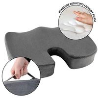 Healthy Spirit Memory Foam Seat Cushion | Tailbone Relief Cushion Office Chair Car Seat Cushion Sciatica Back Pain, Gray