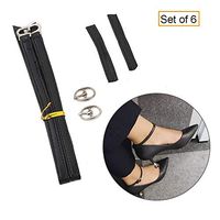 Women's Detachable Leather Shoe Straps,High Heels Anti-Loose Anti-Slip Shoelace -2 Sets (Black)