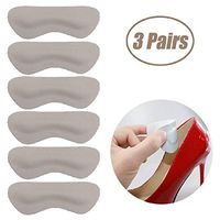 Heel Grips Pads Liner for Loose Shoes,Leather High Heel Pads for Shoes Too Big,High Heel Inserts for Women Men Anti Slip Blister, High Heel Insoles,3 Pairs (Grey, Thicker)