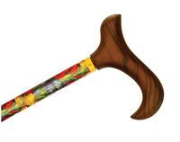 AlexOrthopedic Mobility Support Adjustable Travel Folding Cane Slim Line with Derby Handle - Summer Garden