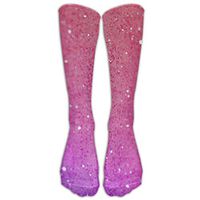 Stockings Pink Glitter Pattern Long Socks Training Socks Soft Running Football Knee High Socks For Men Women