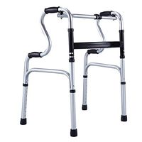 FLYSXP Old-Fashioned Folding Walker Aluminum Walker Four-Foot Auxiliary Walker Wheelchair